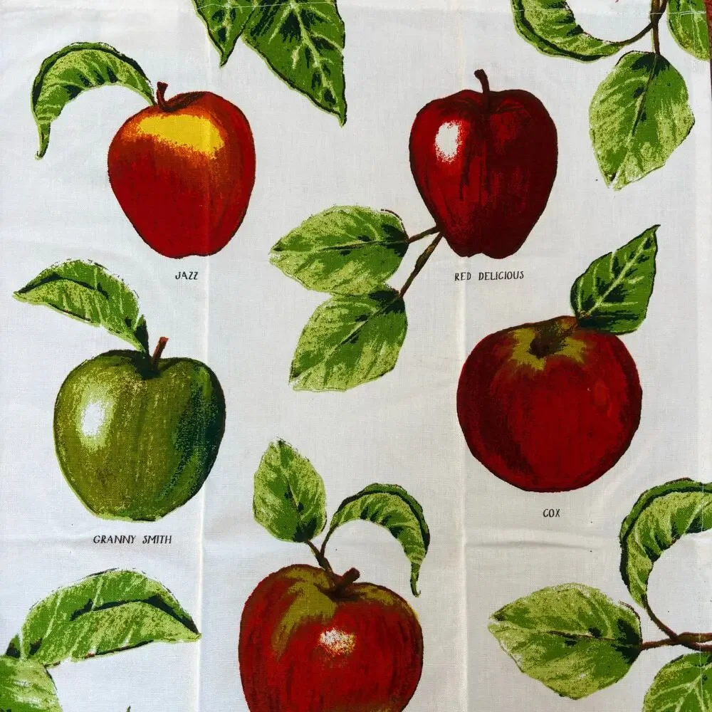 Stonewall Kitchen Botanical Apples tea towel cotton rectangle chefs cloth